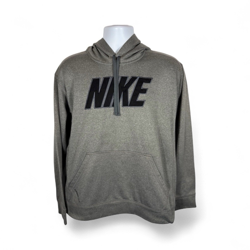 Nike Men's Hoodie Sweatshirt Size Large Gray Pullover Logo‎ - 814